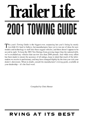Trailer Life Towing Guide 2001